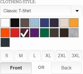Classic T-shirt colour options