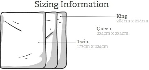 Duvet sizing information