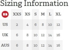 Legging sizing information
