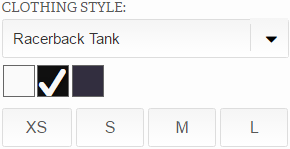 Racerback tank color options
