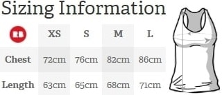 Racerback tank sizing information