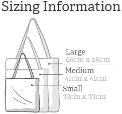Tote bag sizing information