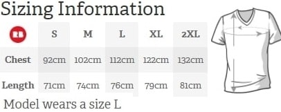 V Neck T-Shirts sizing information