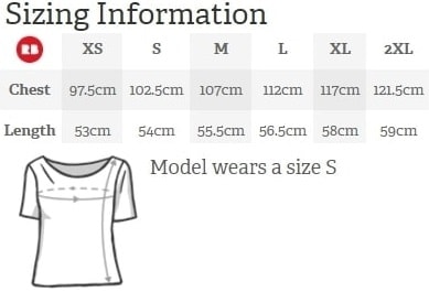 Women's chiffon top sizing information
