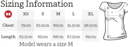 Women's Fitted Scoop T-Shirts sizing information